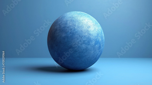 Textured blue sphere centered on a matching blue backdrop.