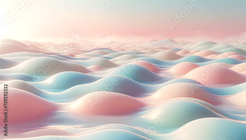 Serenity of Rolling Hills and Tranquil Waters with pastel colors