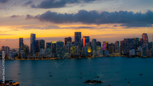 Drone view of Miami skyline Florida  © Joshua 