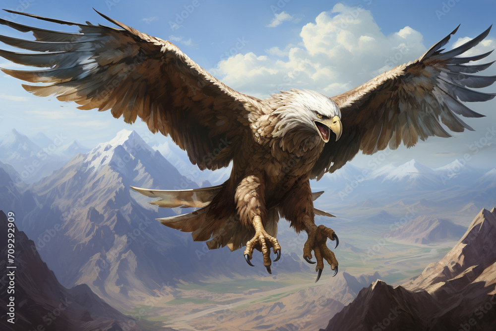 The legendary and wise Roc a mythical giant bird of prey from Arabian