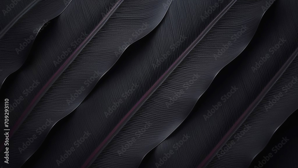 Obraz premium Wide embossed tropical leaves in a row.