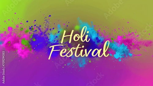 Holi festival poster design with colorful background