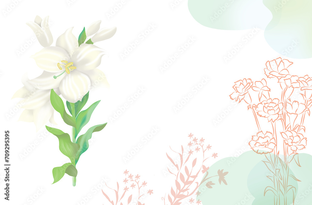 Fototapeta premium spring watercolor floral background
