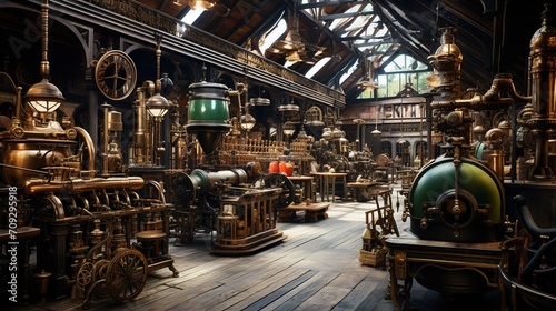 realistic photo of a steampunk