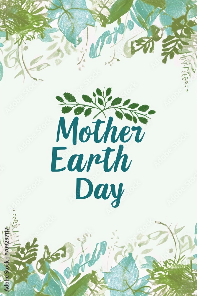 Celebrate Mother Earth Day, 22 April, typographic banner with lettering, print, poster, leaflet