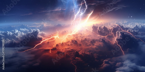 cosmic nebula explosion, storm, storm, thunderstorm