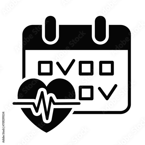 Fitness training day calendar vector solid icon