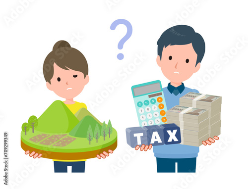 土地と現金資産について疑問を持つ夫婦。