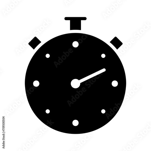 Stopwatch or stop watch timer vector solid icon