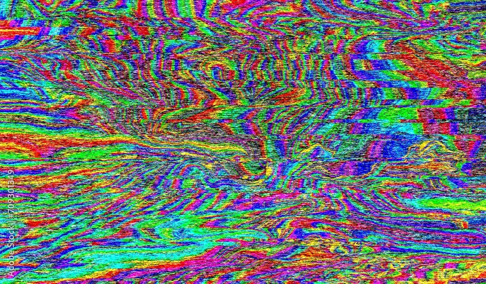 Glitch camera effect. Retro VHS background. Old video template. No signal. Static TV noise, bad TV signal