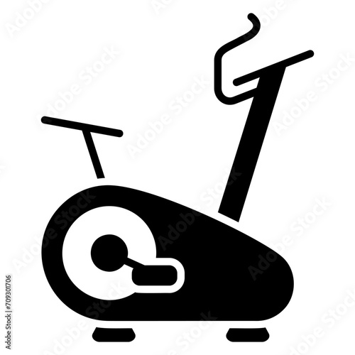Exercise bike vector icon. Fitness and gym symbol
