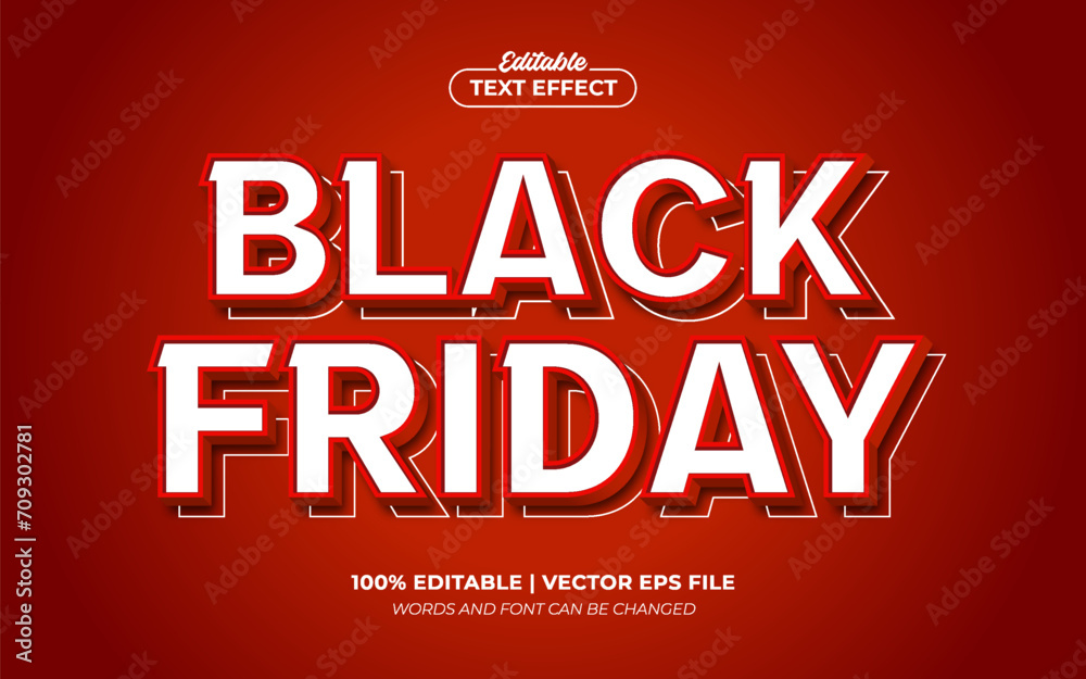 Black Friday 3d Red Editable Text Effect Style Premium Vector Black Friday 3d Red Editable Text Effect Style Premium Vector