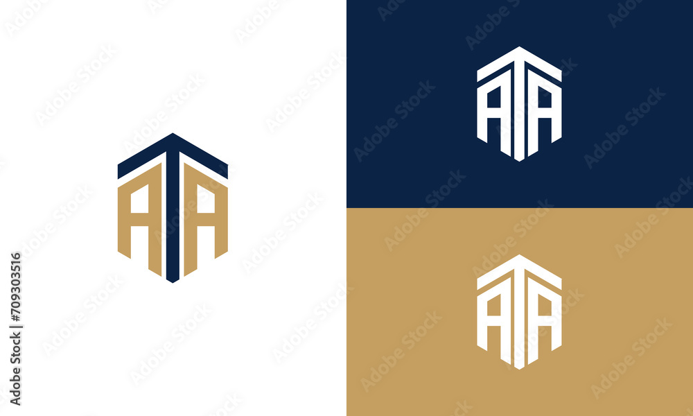 initials at and a monogram logo design vector initials at and a monogram logo design vector