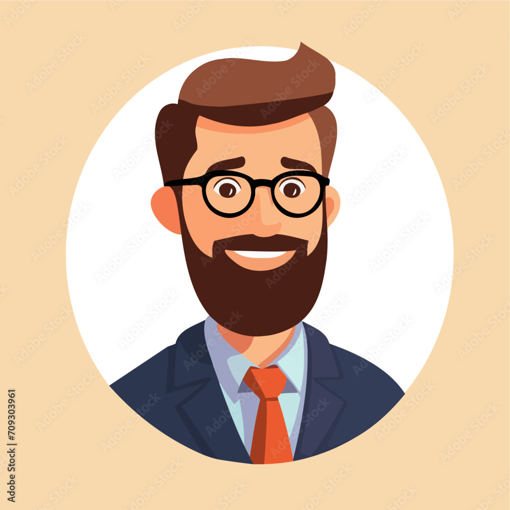 male teacher or bussinessman vector with glasses