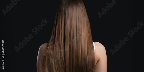 Wallpaper Mural Young Girl With Long Brown Straight Hair, Back View Torontodigital.ca