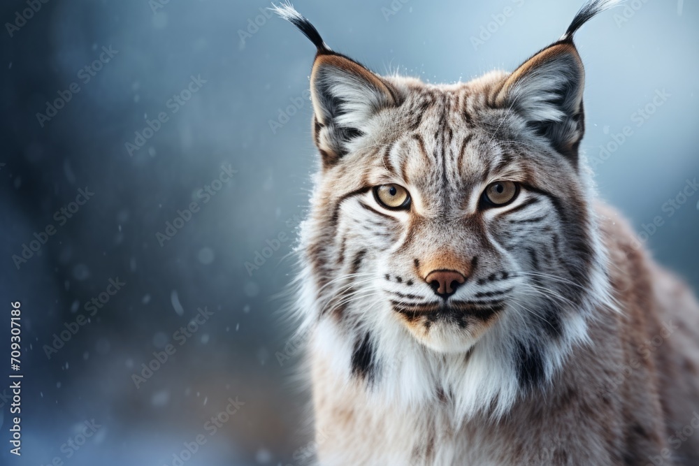 lynx in its natural habitat. portrait of a large cat, an animal of the feline family. lynx in its natural habitat. portrait of a large cat, an animal of the feline family.