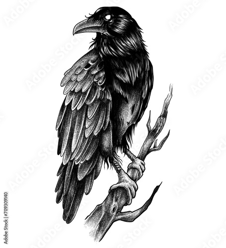 Canvas Print Two ravens illustration, digital illustration, without background