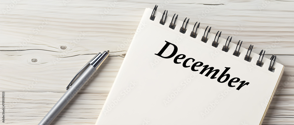 Month of December noted on a calendar Month of December noted on a calendar