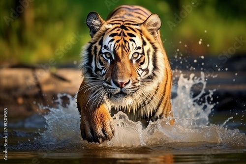 tiger in the pond