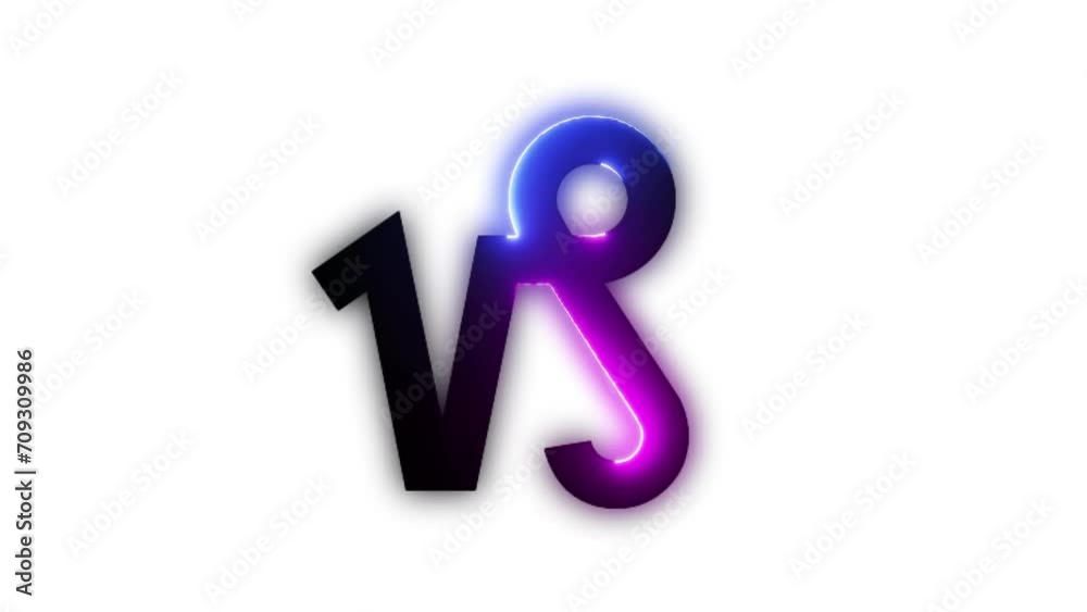 Neon sign Capricorn with alpha channel, astrology Neon sign Capricorn with alpha channel, astrology