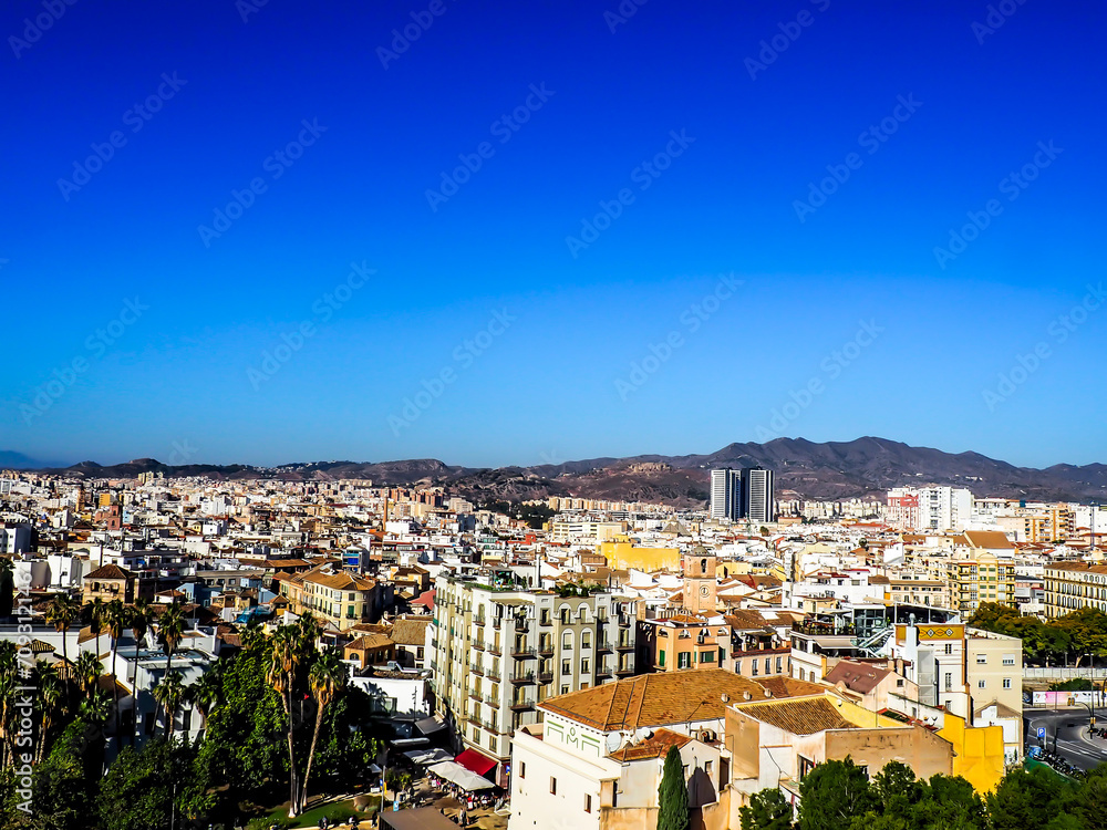 Breathtaking view from the top of Alcazaba in Malaga,Spain