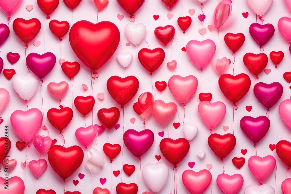 red hearts background