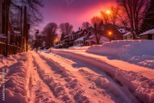 winter sunset in the city © Muhammad