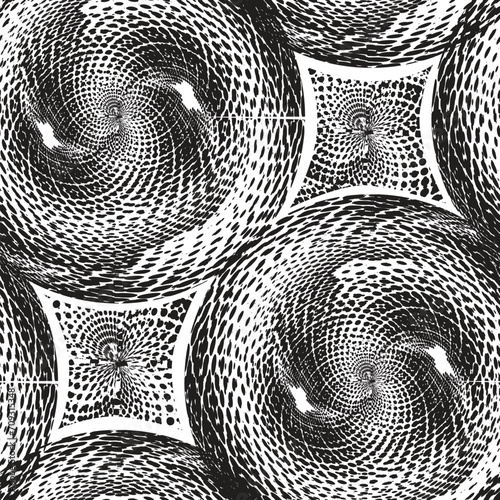 Grunge geometric pattern for girls, boys, fashion textile, sport clothes. Urban modern design with circle triangles, shape. Chaotic guys repeated monochrome backdrop.