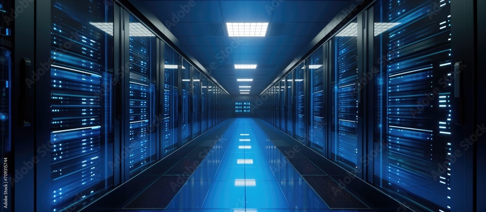 The server room's security is advanced and the data storage capacity is substantial. The server room's security is advanced and the data storage capacity is substantial.