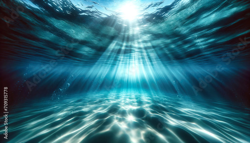 sun rays of light under water 