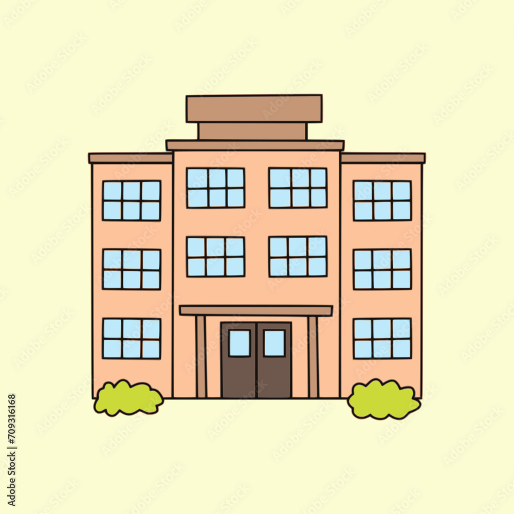 Naklejka premium illustration of building flat design