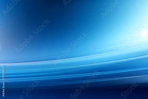 Abstract Blue Background with Smooth Lines and Sun Flare