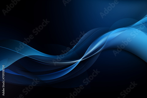 Abstract Blue Waves on Dark Background Design