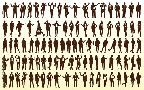 Collection of Businessman and Businesswoman Silhouettes vector