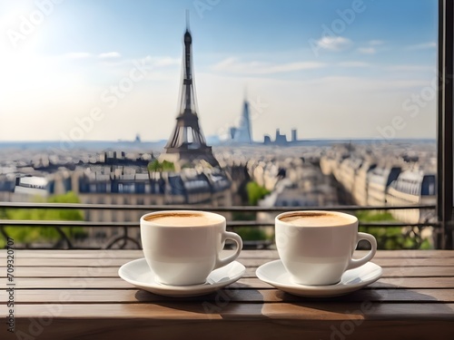 coffee and eiffel tower © AUN STORE