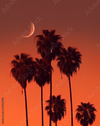 palm trees at sunset