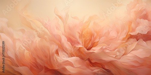 Abstract peach tones background of floral motifs