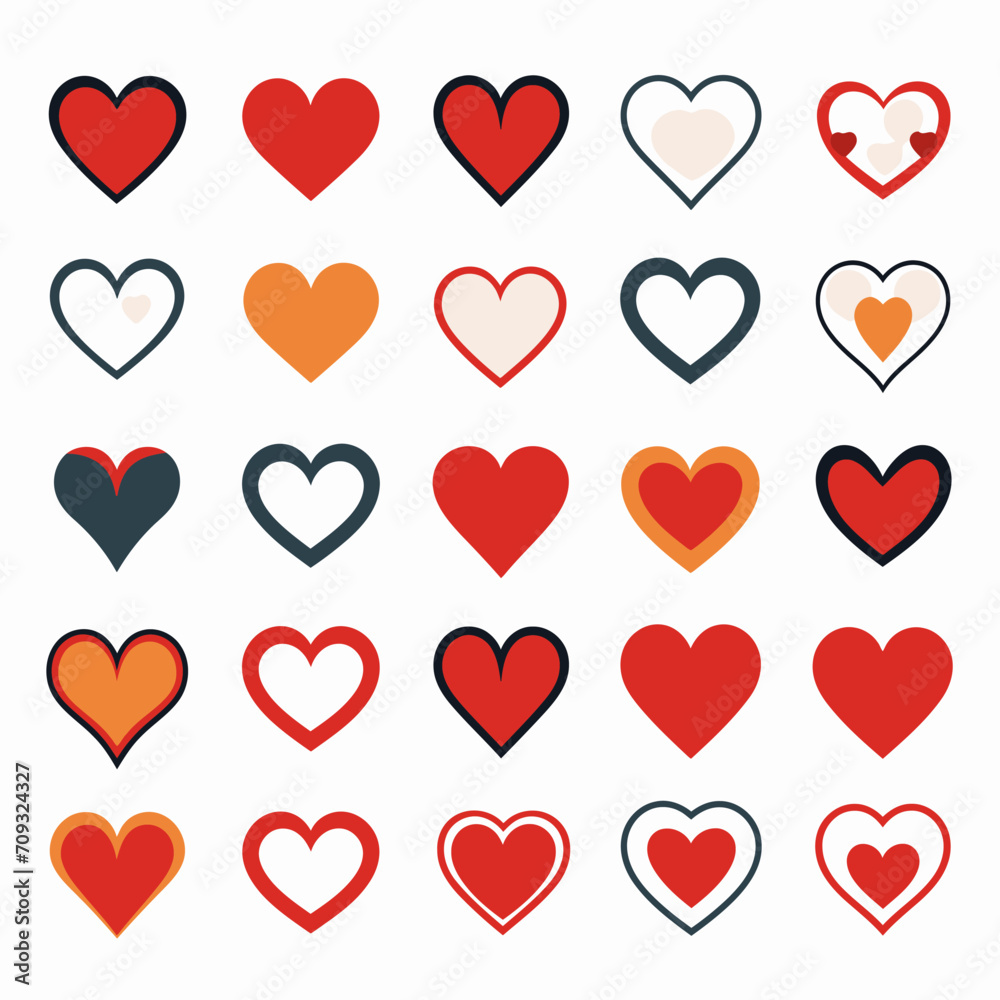 free vector heart collection set