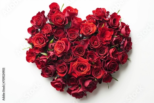 Valentine s Day heart made of red roses.