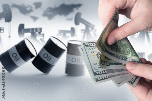 Barrels with petroleum prod...