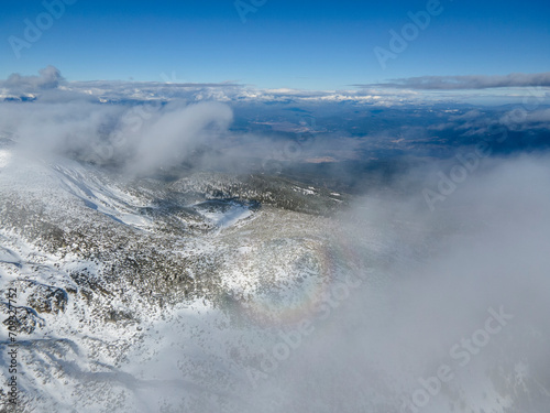 Winter view of Pirin Mountain near Polezhan and Bezbog Peaks  Bulgaria