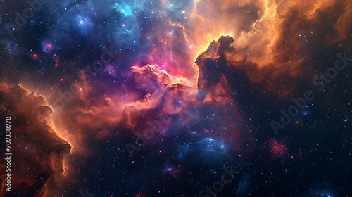 the nebula in space with stars 