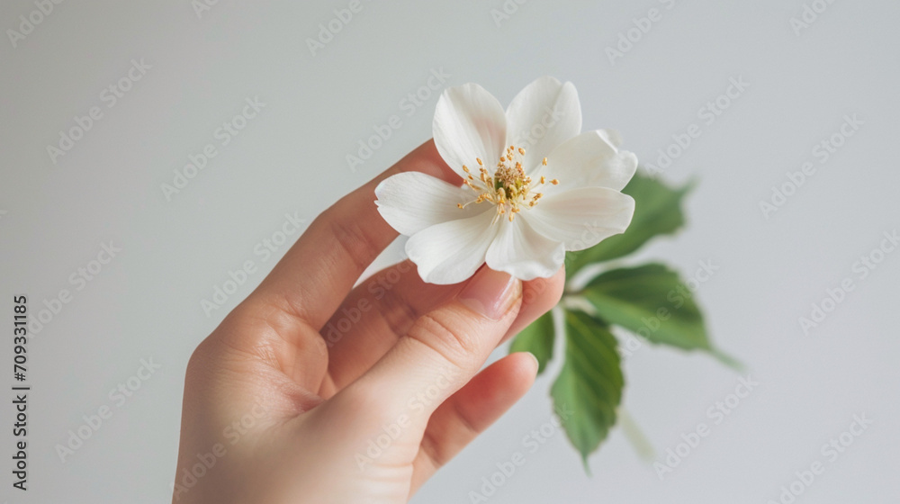 hand with lily