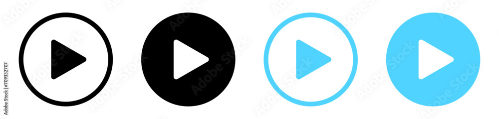 play icon button video audio player icons start sign play icon button video audio player icons start sign