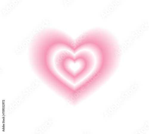 Blurry pink heart aura. Trendy y2k style. Vector illustration.