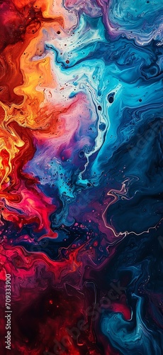 Generative AI : abstract gradient effects, desktop background, paint swirl