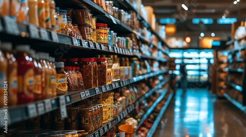 Generative AI : A grocery store aisle with labels indicating healthy alternatives