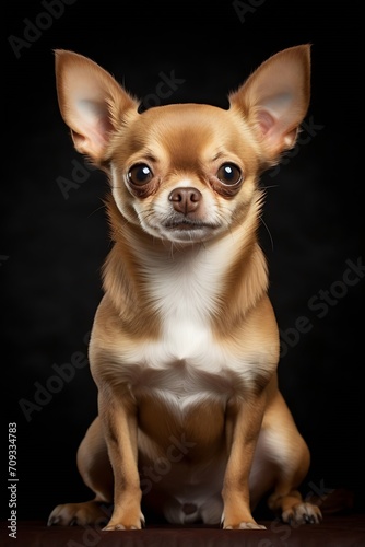 Generative AI : Cute brown mexican chihuahua dog with tongue out isolated