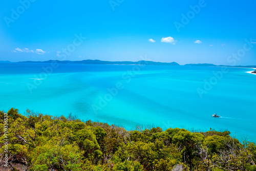Whitehaven Beach is on Whitsunday Island. The beach is known for its crystal white silica sands and turquoise colored waters. Autralia  Dec 2019