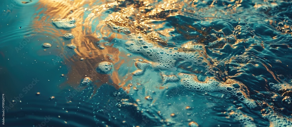 Water surface stains caused by oil.